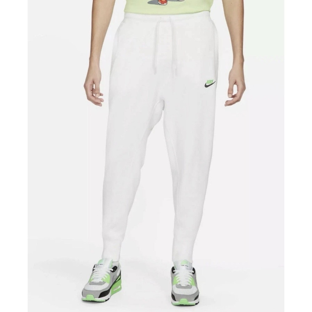 Nike Sportswear Classic White Fleece Joggers Mens XL DA0019-100